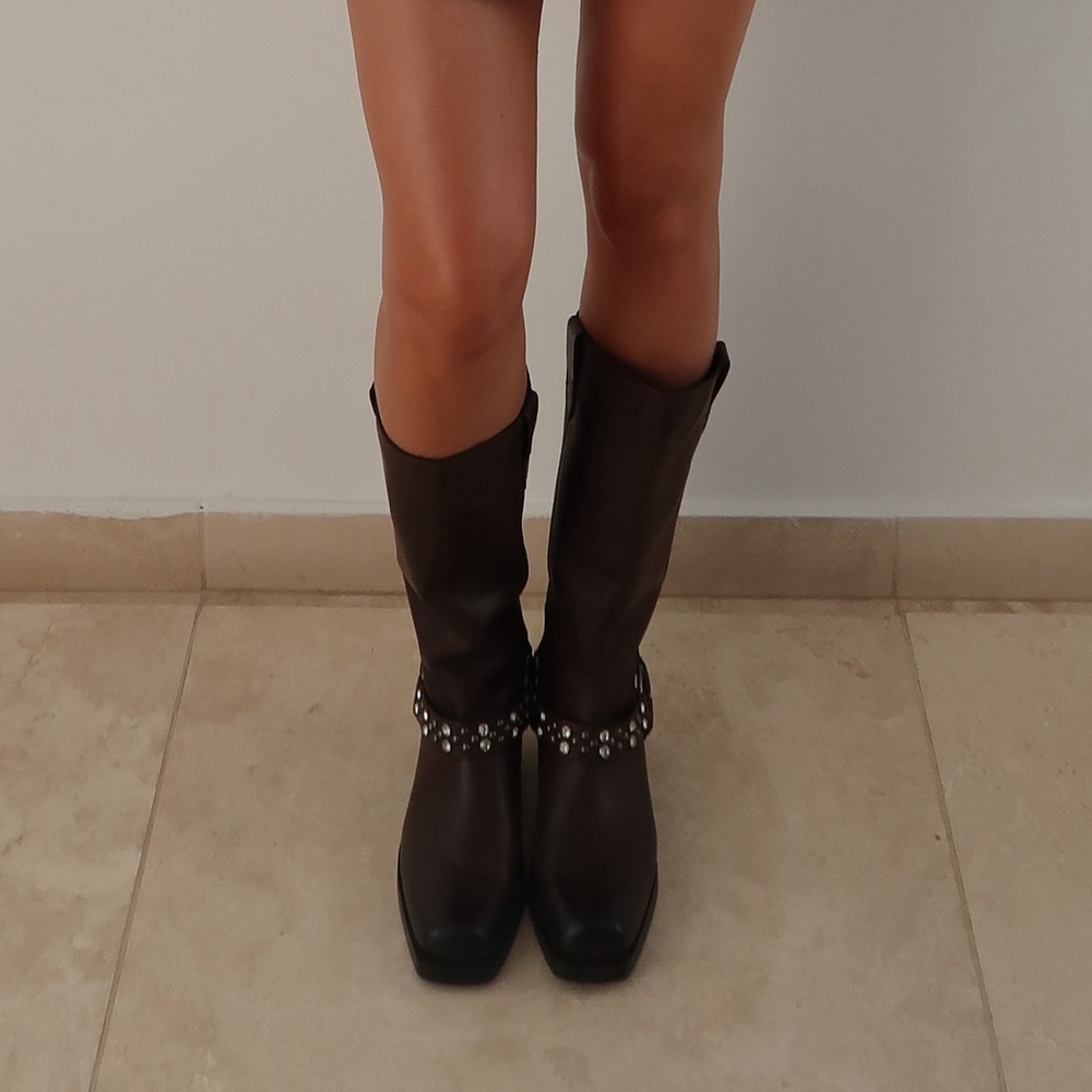 Tall leather boots